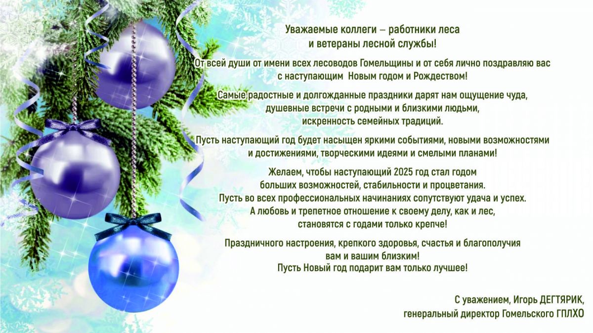 Поздравление генерального директора Дегтярика Игоря Николаевича